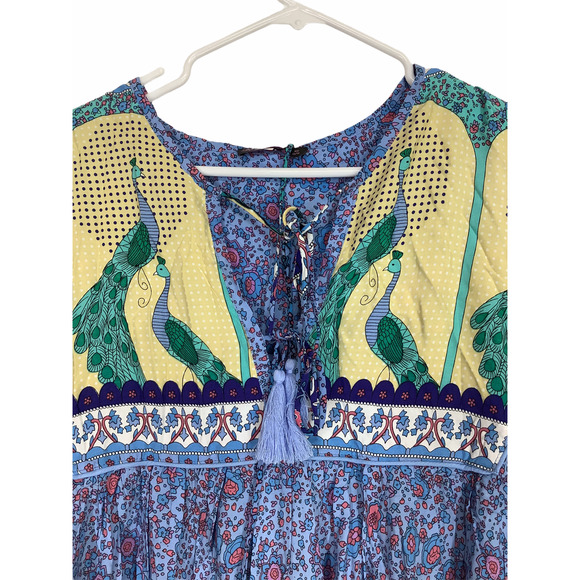 R. YJ Posha Floral Boho Tassel Tie Dress XS - Picture 6 of 10